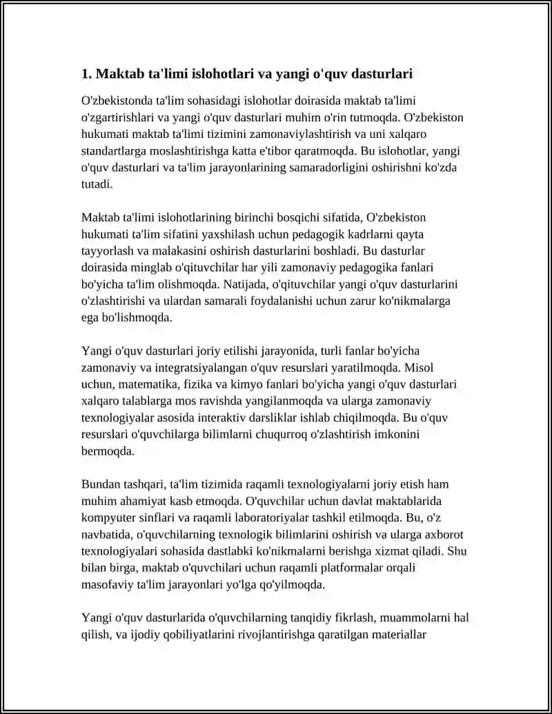 O‘ZBEKISTONDA TA'LIM SOHASIDAGI ISLOHATLAR 3