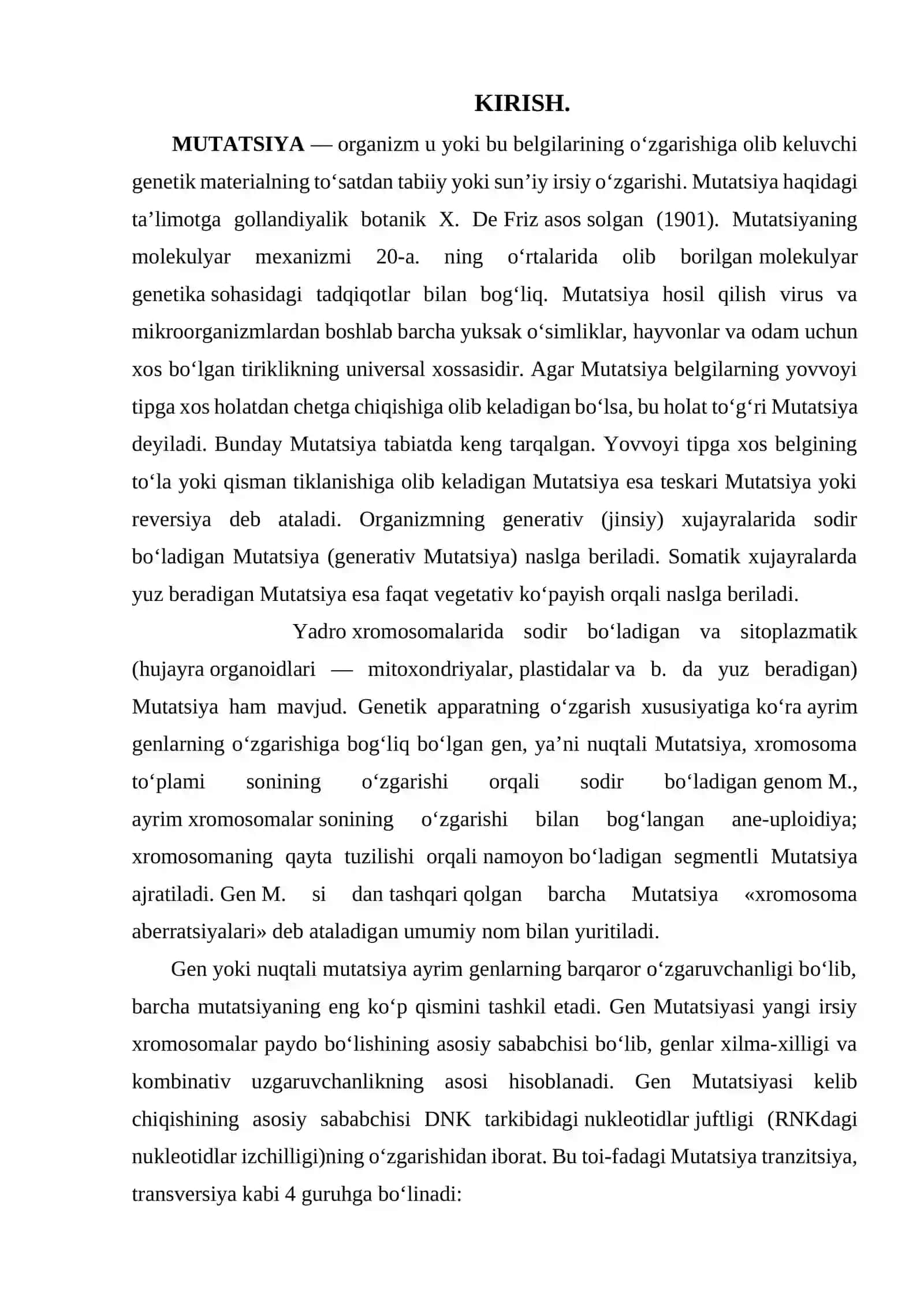 Mutatsiyalarning evolyutsiyadagi ahamiyati 3
