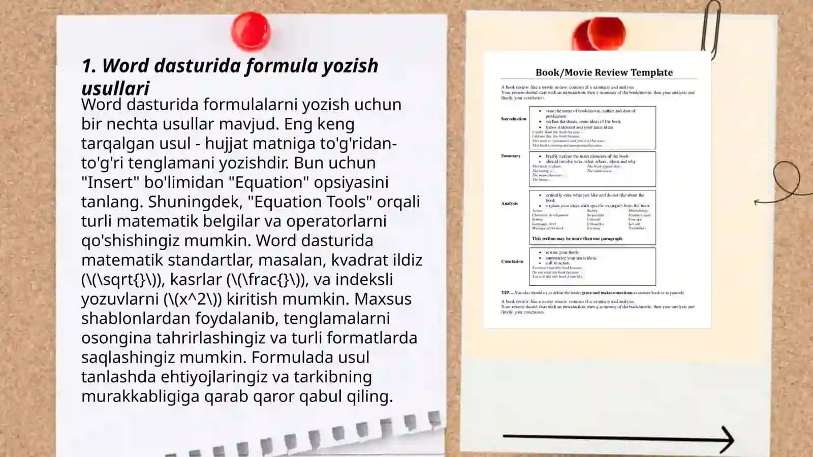 Wordda formulalar yozish.Hujjatlarni chop etish 3