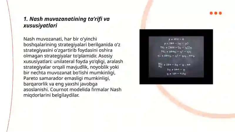 Nash muvozanati, Cournot modeli 3