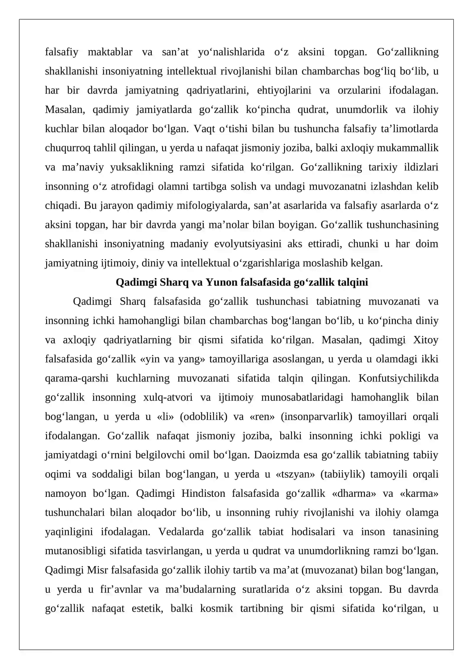 Go‘zallikning falsafiy talqinlari 3