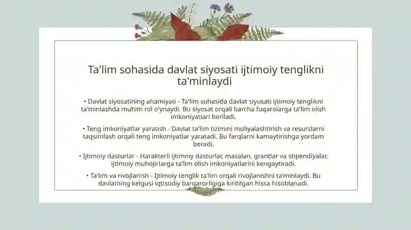 Davlatning ta'lim sohasidagi ijtimoiy siyosati 3
