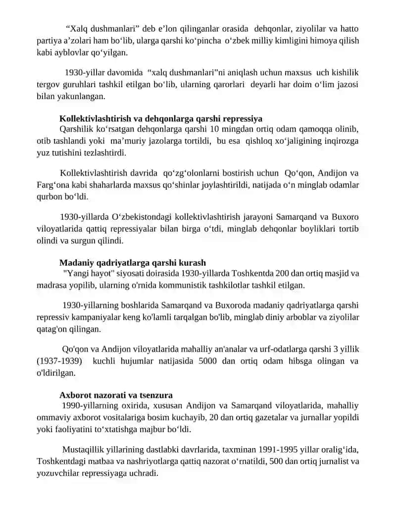 O'zbekistondagi qatag'onlik soyosati 3