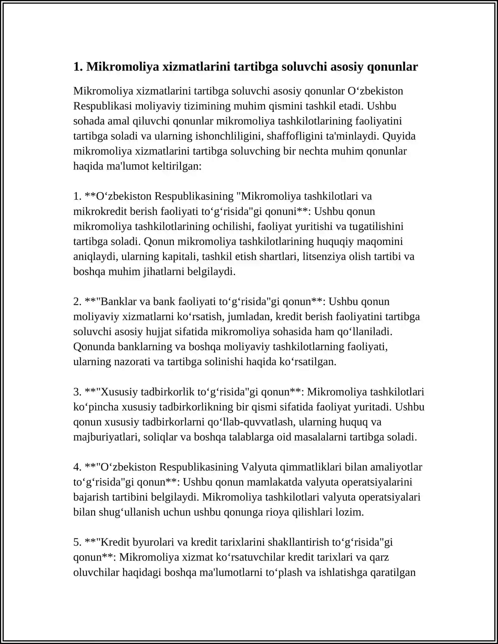 MIKROMOLIYALASH TO’G’RISIDA QONUNCHILIK 3