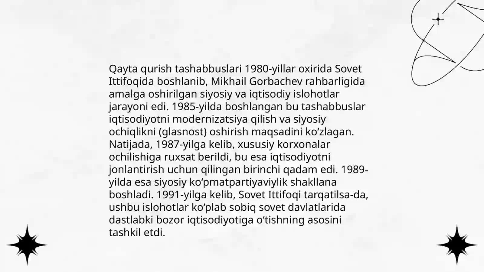 Qayta qurish tashabbuslari 3