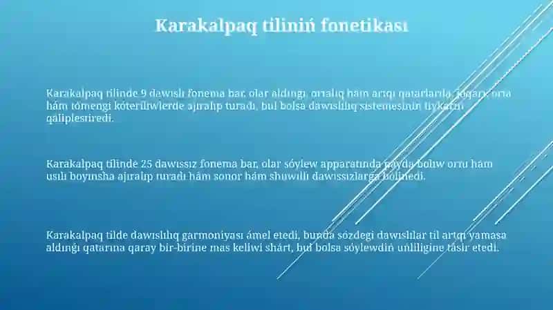 Qoraqalpaq tiliniń fonetikası 3