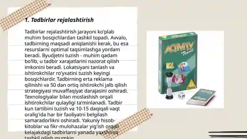 Tadbirlar rejalashtirish 3