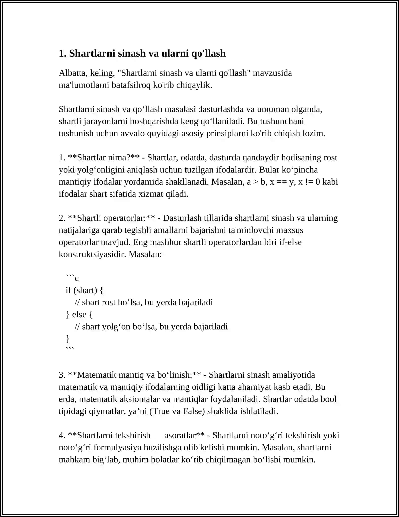PYTHONDA IF-ELSE OPERATORI. BIR NECHA SHARTLARNI TEKSHIRISH 3