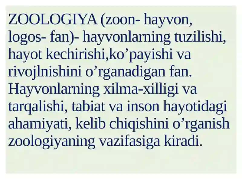 ZOOLOGIYA FANI VA UNING VAZIFALARI 3