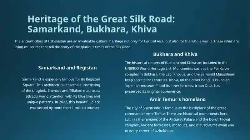 Uzbekistan Tourism: A Journey from History to Modernity 3