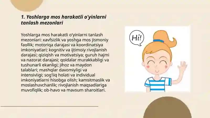 Yoshlarga mos harakatli o'yinlarni tanlash mezonlari 3