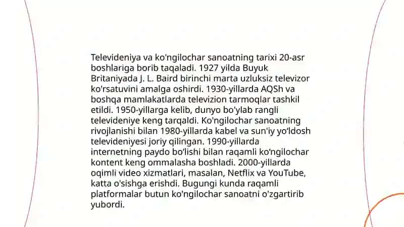 Televideniya va ko'ngilochar sanoat 3