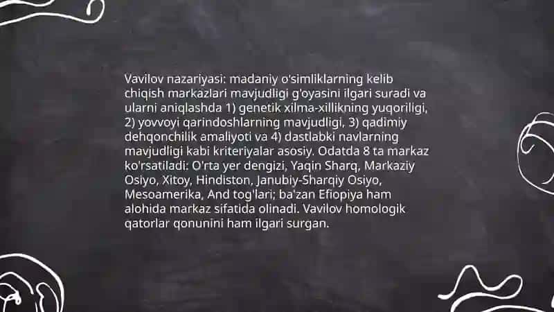 Madaniy o'simliklarning kelib chiqish markazlari 3