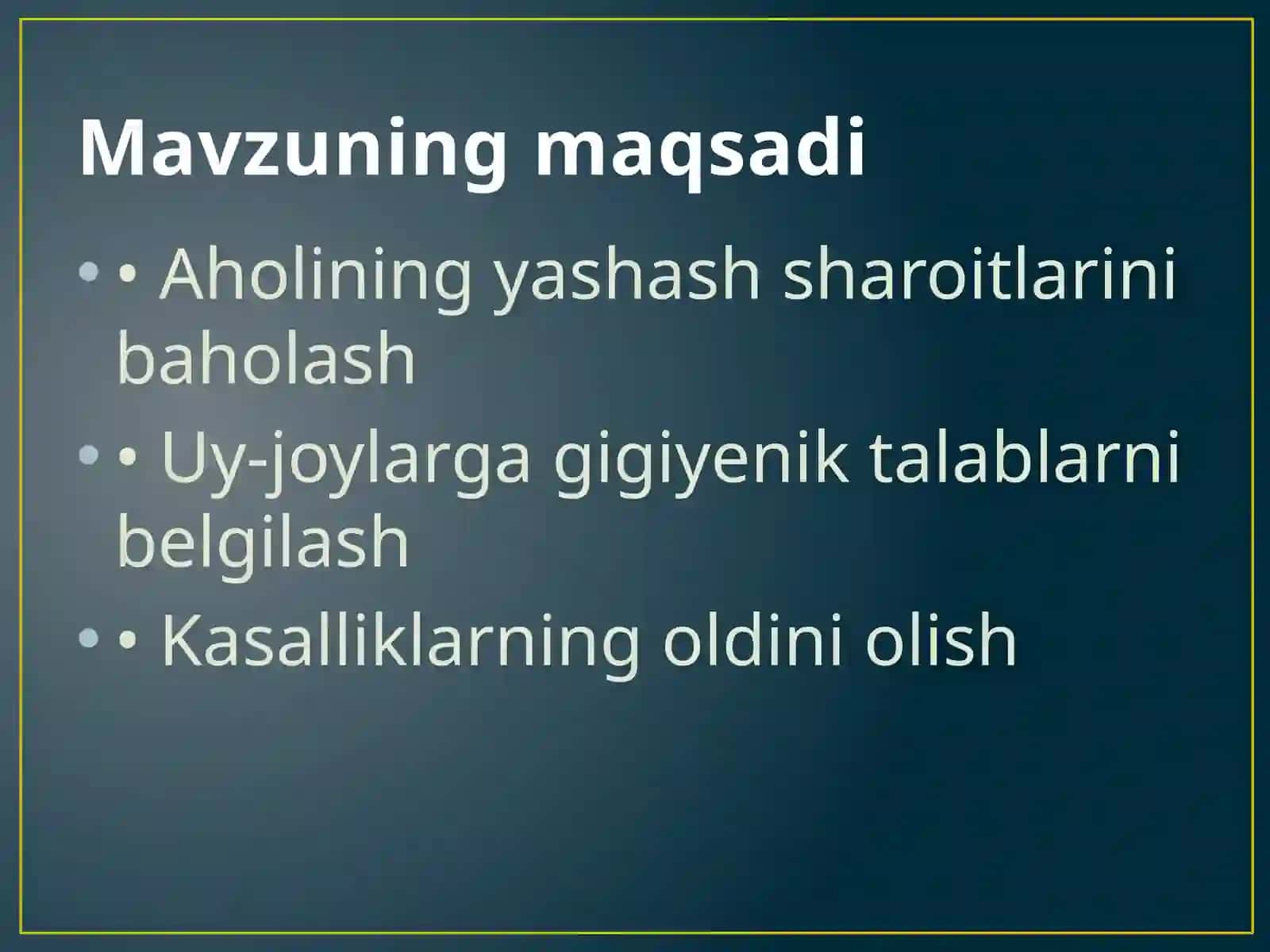 Turar joylar gigiyenasi 3
