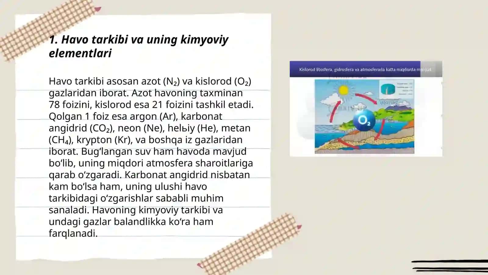 Havo tarkibi va uning kimyoviy elementlari 3