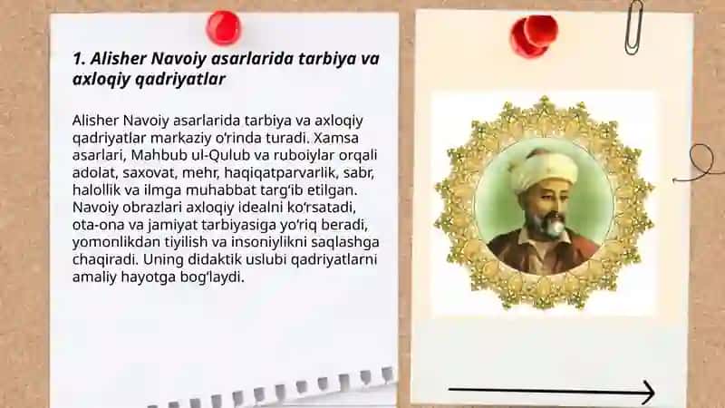 Alisher Navoiy asarlarining tarbiyaviy ahamiyati 3