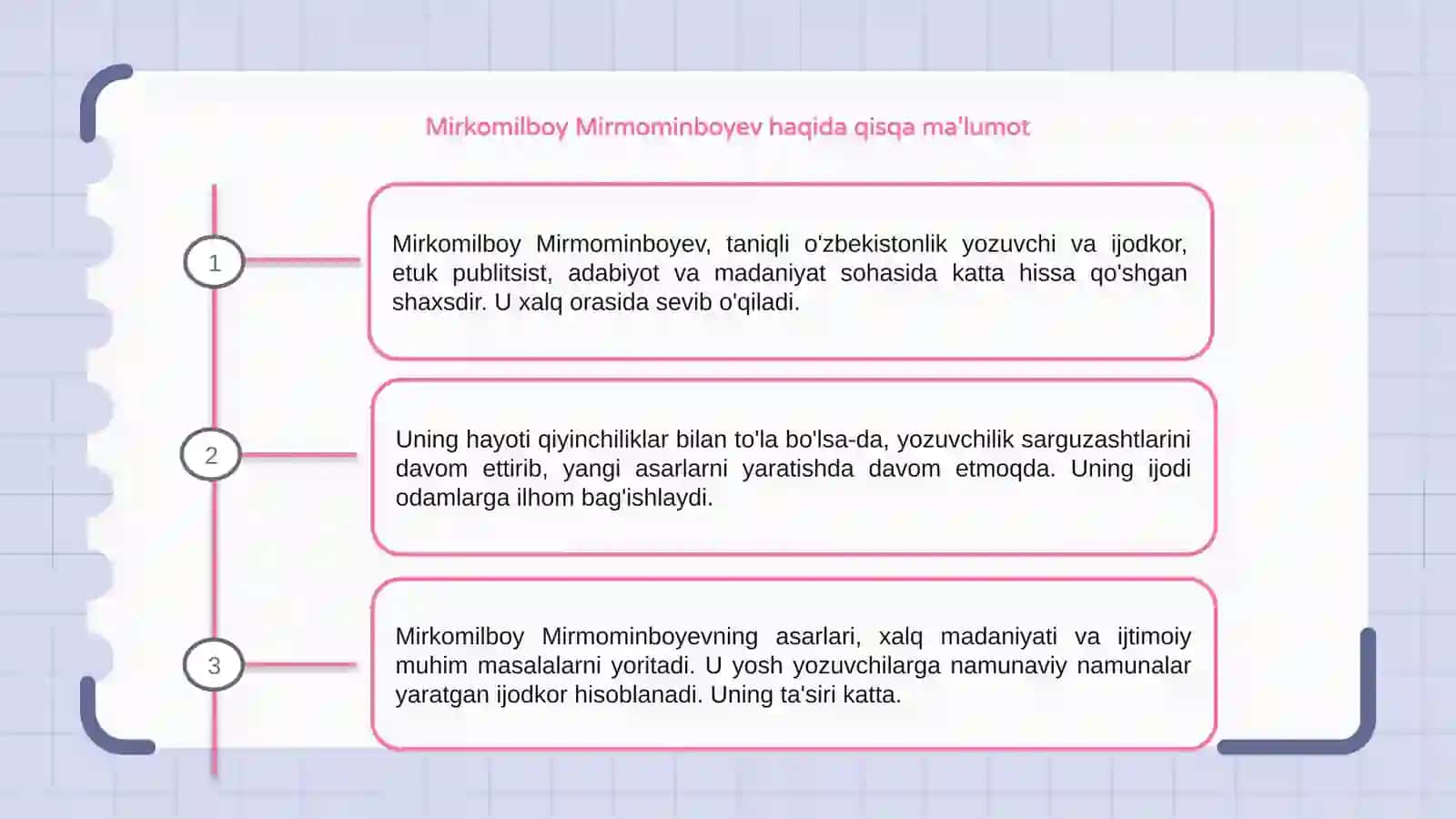 Mirkomilboy Mirmominboyev hayoti va ijodi 3