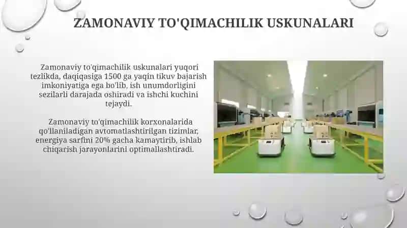 Zamonaviy to'qimachilik uskunalari 3