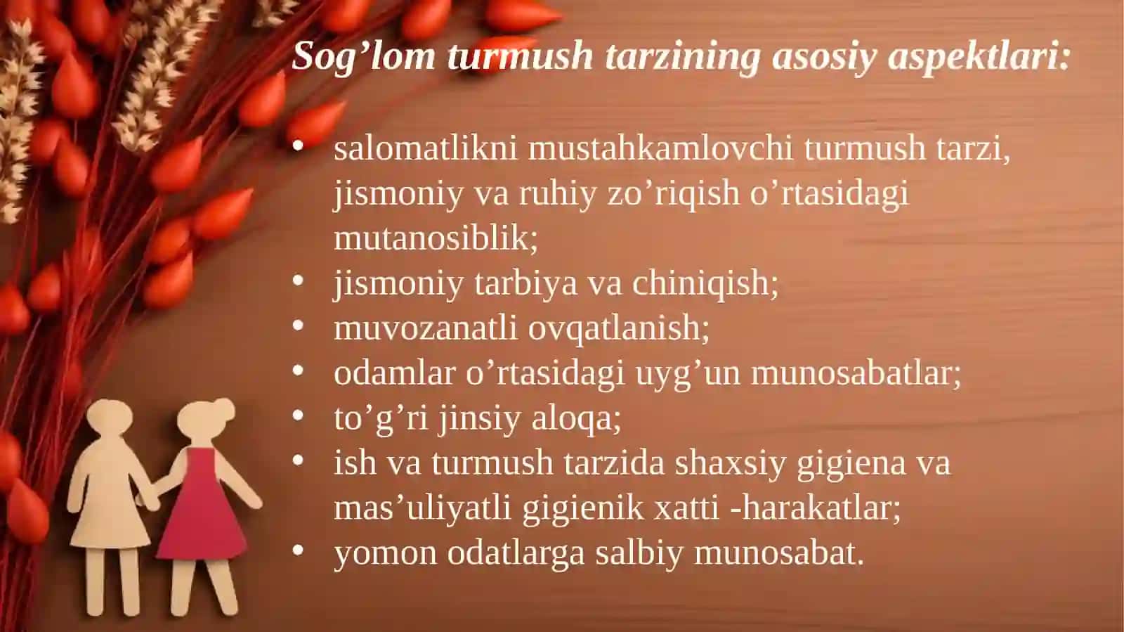 Sog‘lom avlodni yuzaga keltirish shartlari 3