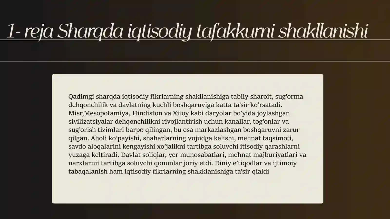 Qadimgi sharqda iqtisodiy g’oyalar 3