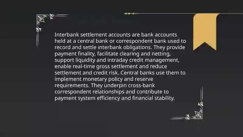 Interbank settlement accounts 3
