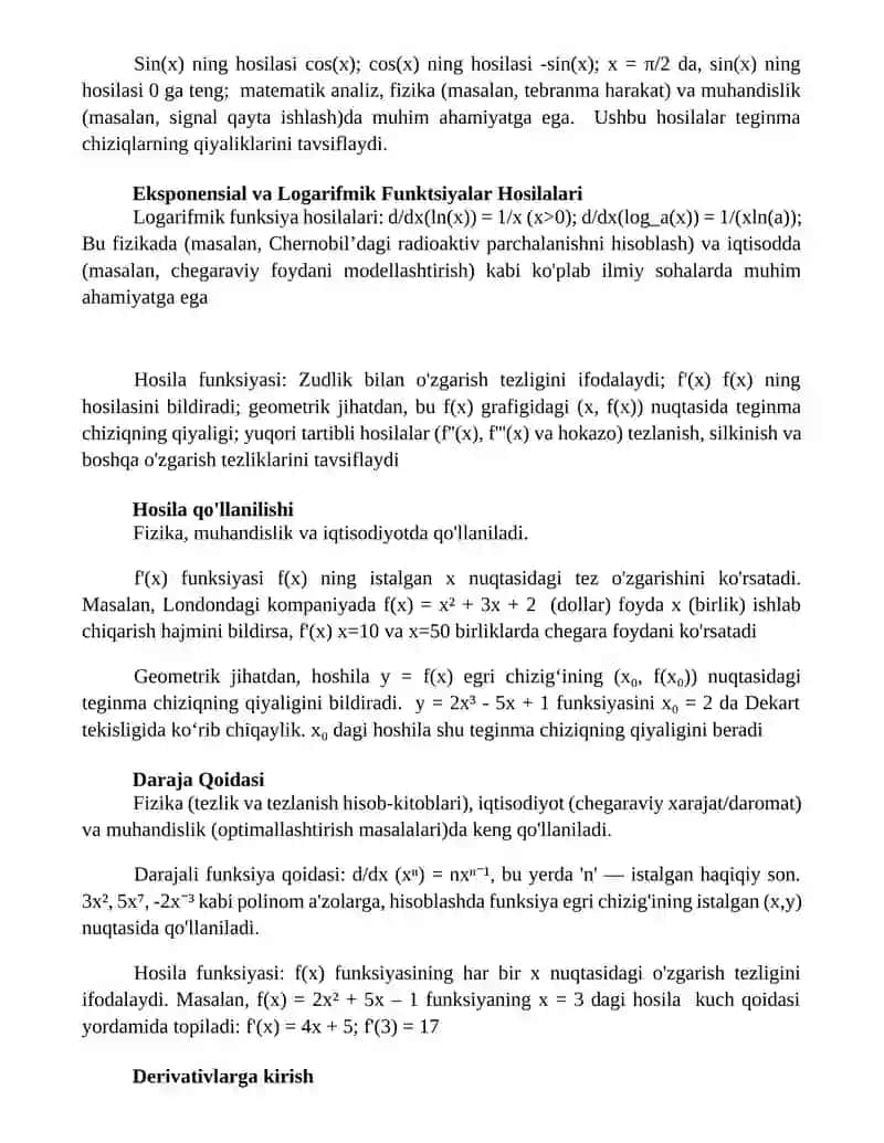 funiksiya hosilasi 3