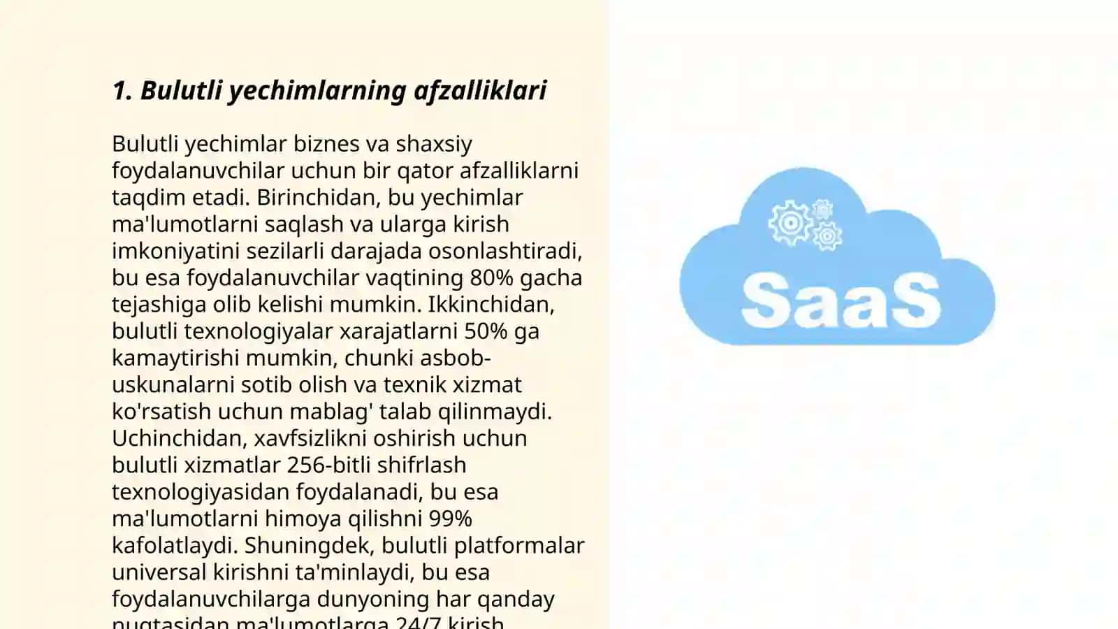 Bulutli yechimlar (SaaS) va bulutli infratuzilmasi ( IaaS) 3