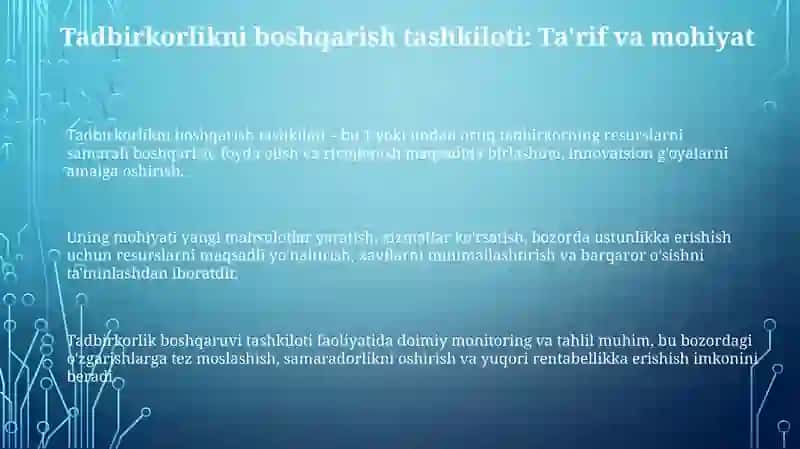 Tadbirkorlikni boshqarish tashkiloti 3