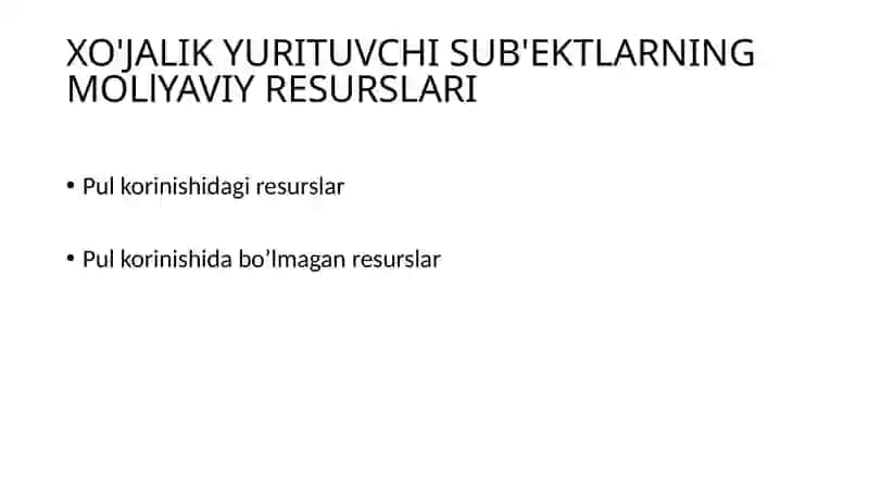 XO'JALIK YURITUVCHI SUB'EKTLAR MOLIYASI 3