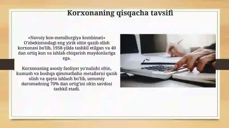 Korxonaning qisqacha tavsifi 3