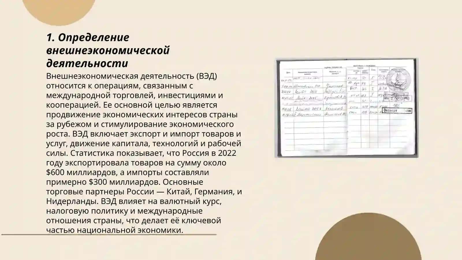 Анализ внешнеэкономической деятельности хозяйствующего субъекта 3