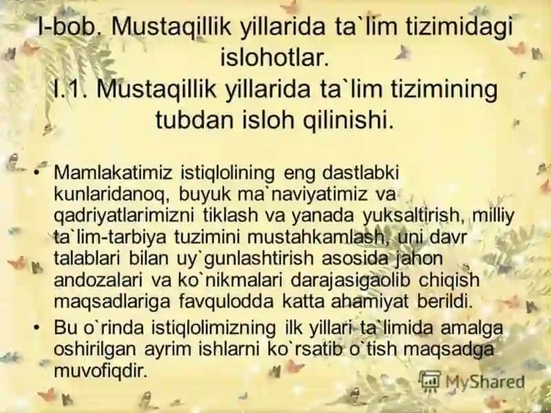MUSTAQILLIK YILLARIDA TA'LIM TARBIYA TAYYORLDAI 3
