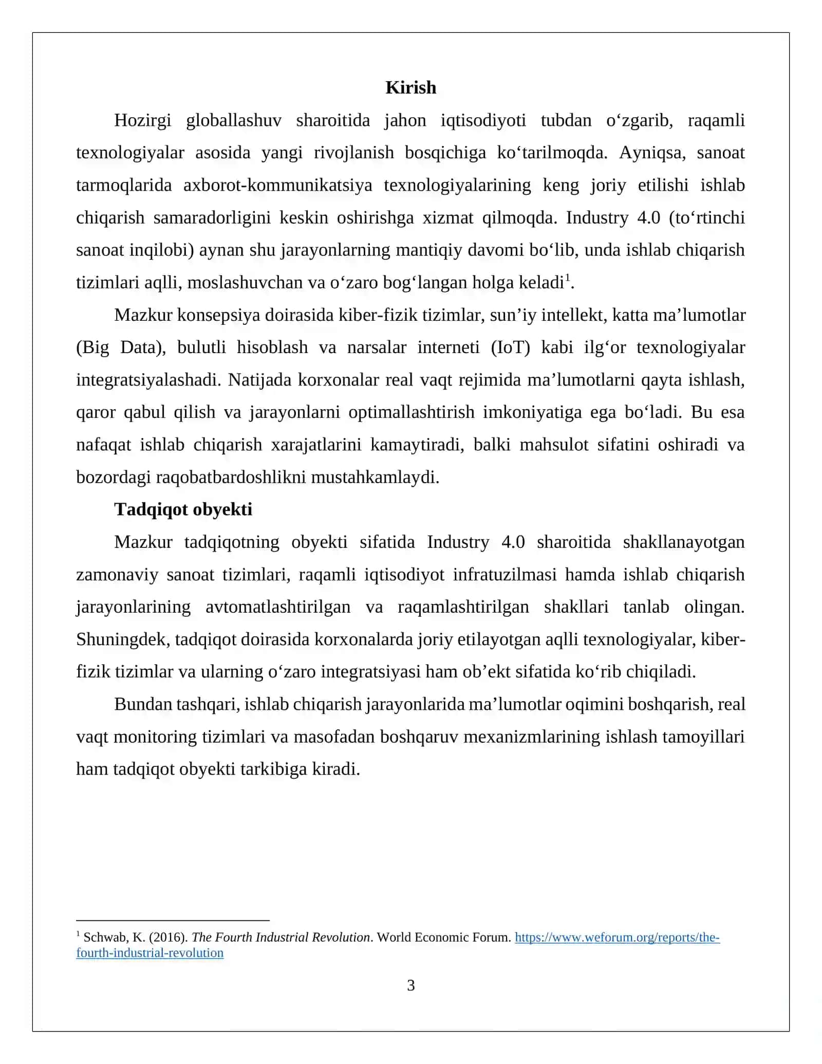 Industry 4.0 (To‘rtinchi sanoat inqilobi) 3