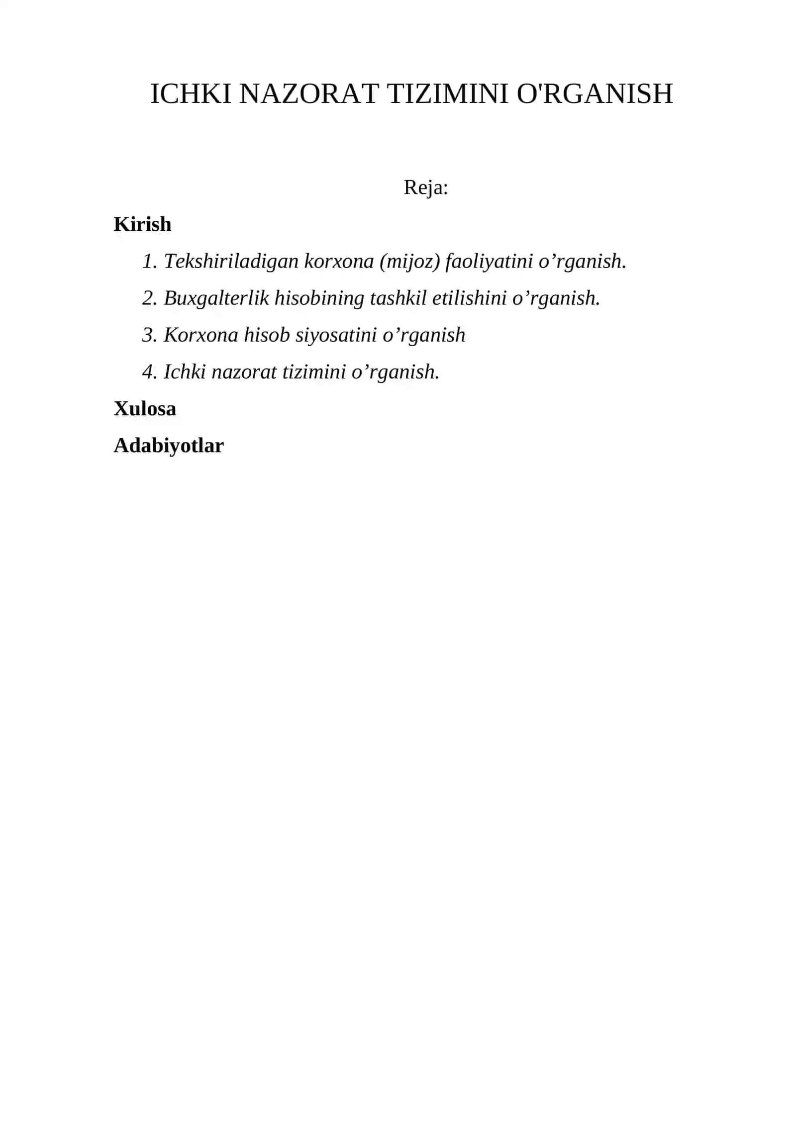 ICHKI NAZORAT TIZIMINI O'RGANISH 3