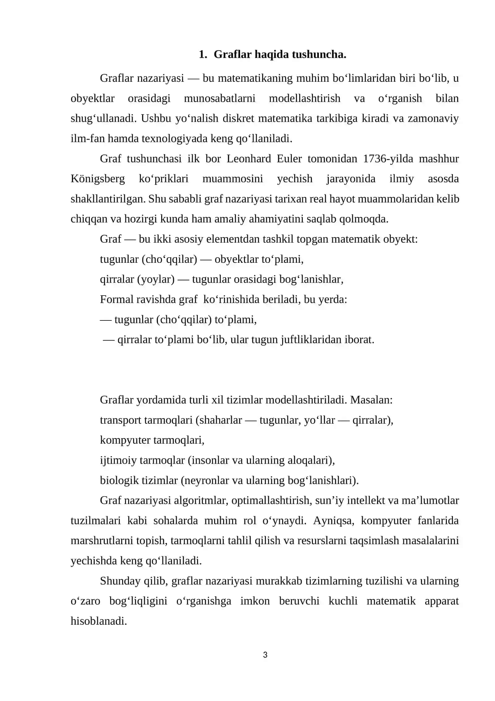 Grafning metrik xarakteristikalari 3