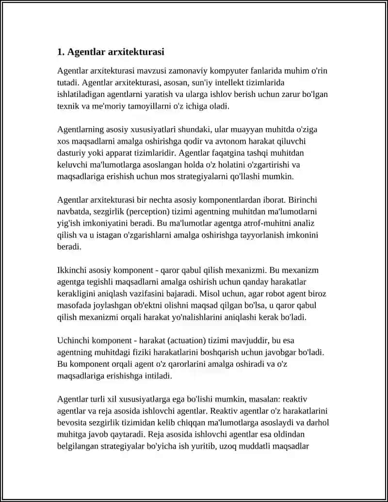 AGENTLAR VA KO‘P AGENTLI TIZIMLAR 3