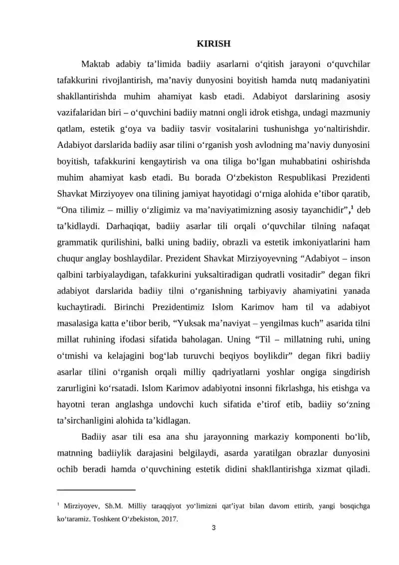 Adabiyot darslarida badiiy asar tilini o‘rganish 3