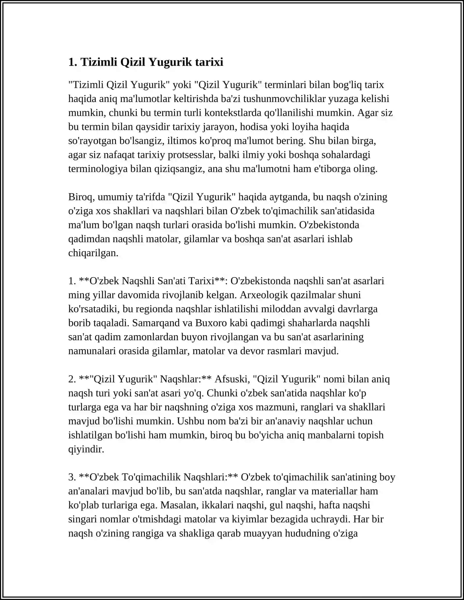 Tizimli Qizil Yugurik 3