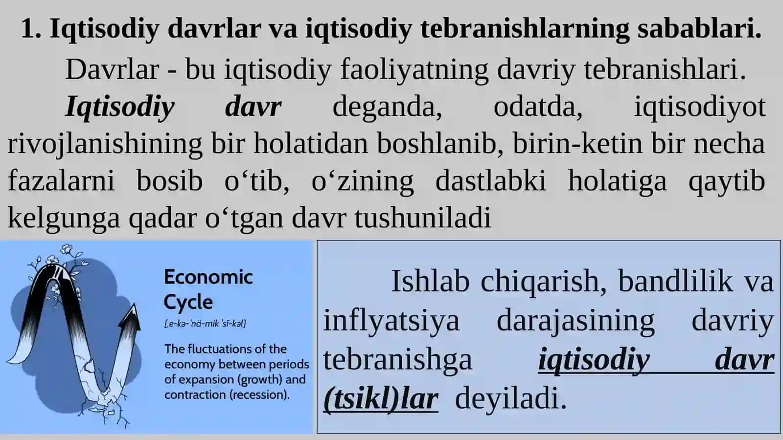 IQTISODIY TEBRANISHLAR. ISHSIZLIK 3
