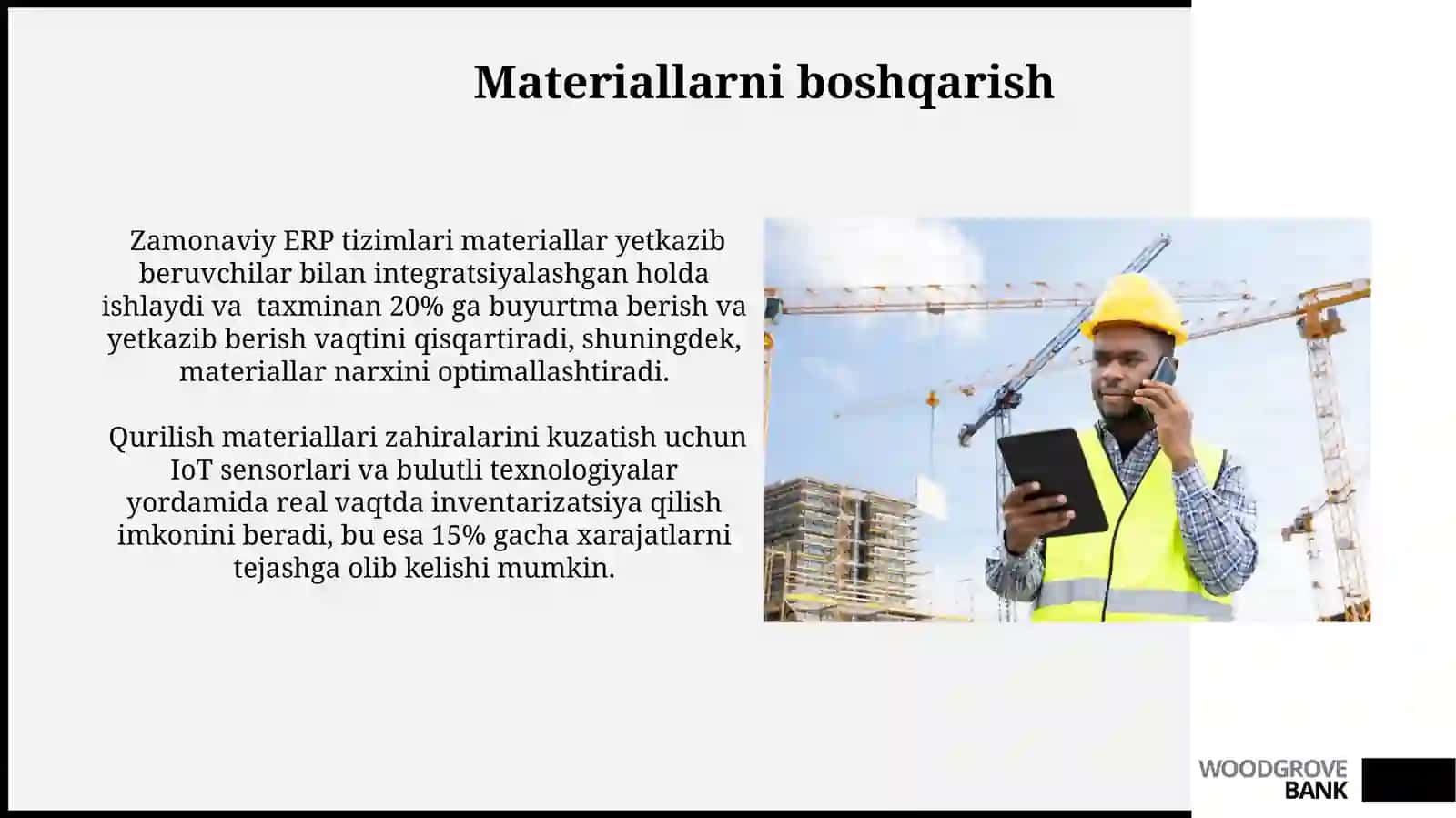 Qurilish materiallarini boshqarish 3