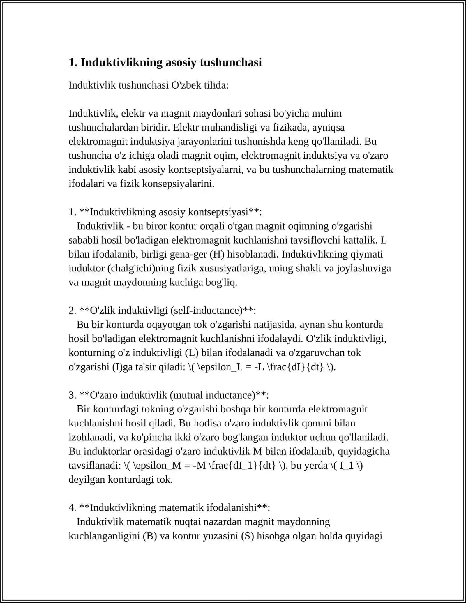 INDUKTIVLIK VA ULARNING TURLARI 3