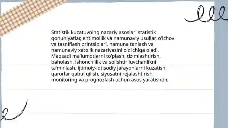 Statistik kuzatish uslubiyati 3