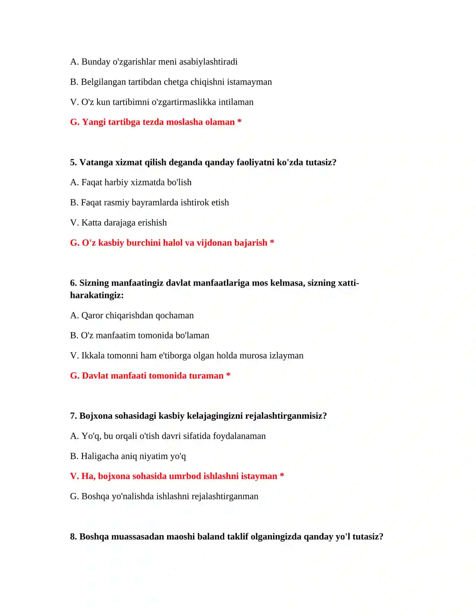 Bojxona test savollari to‘plami 3