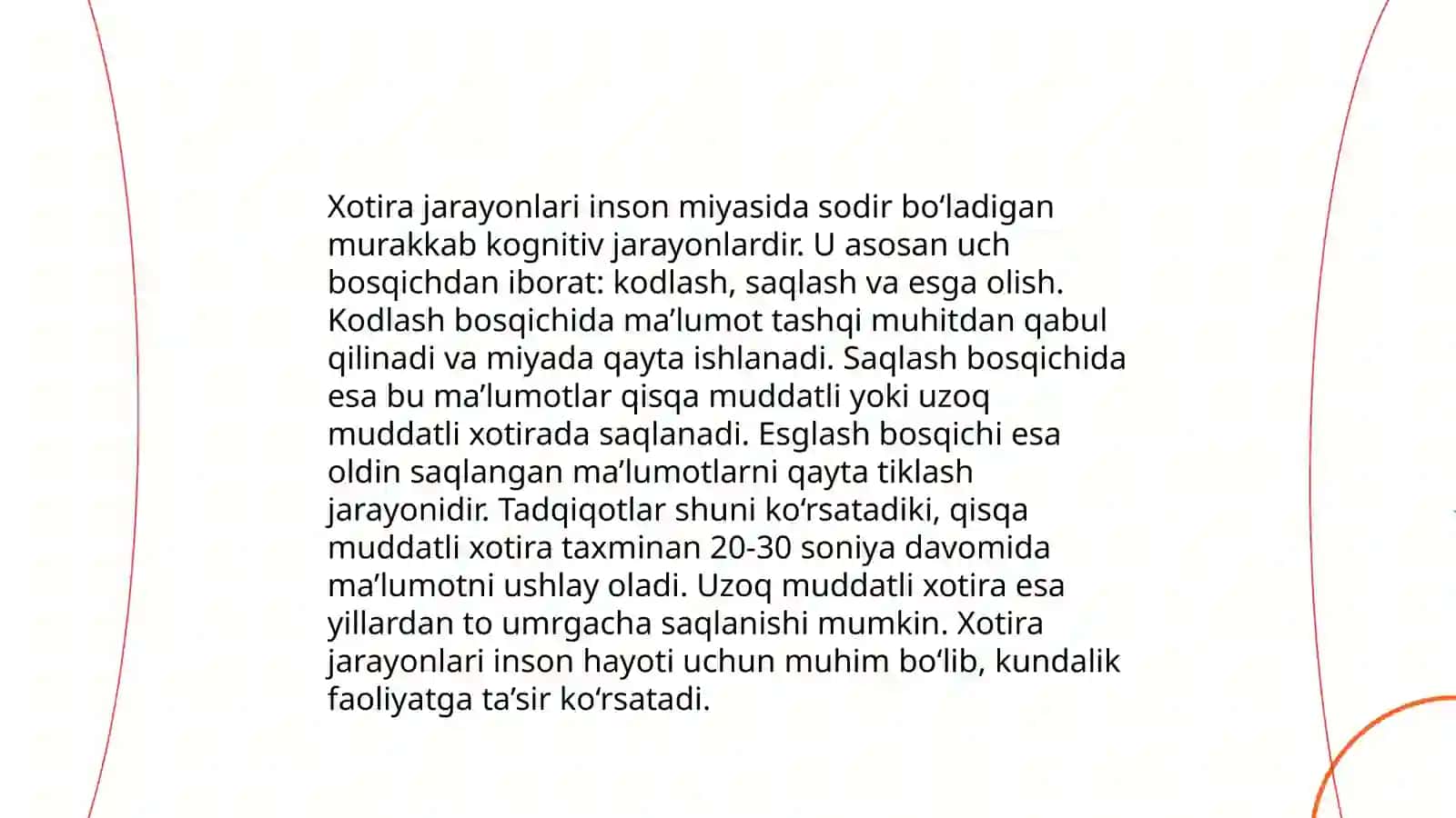 Xotira jarayonlari 3