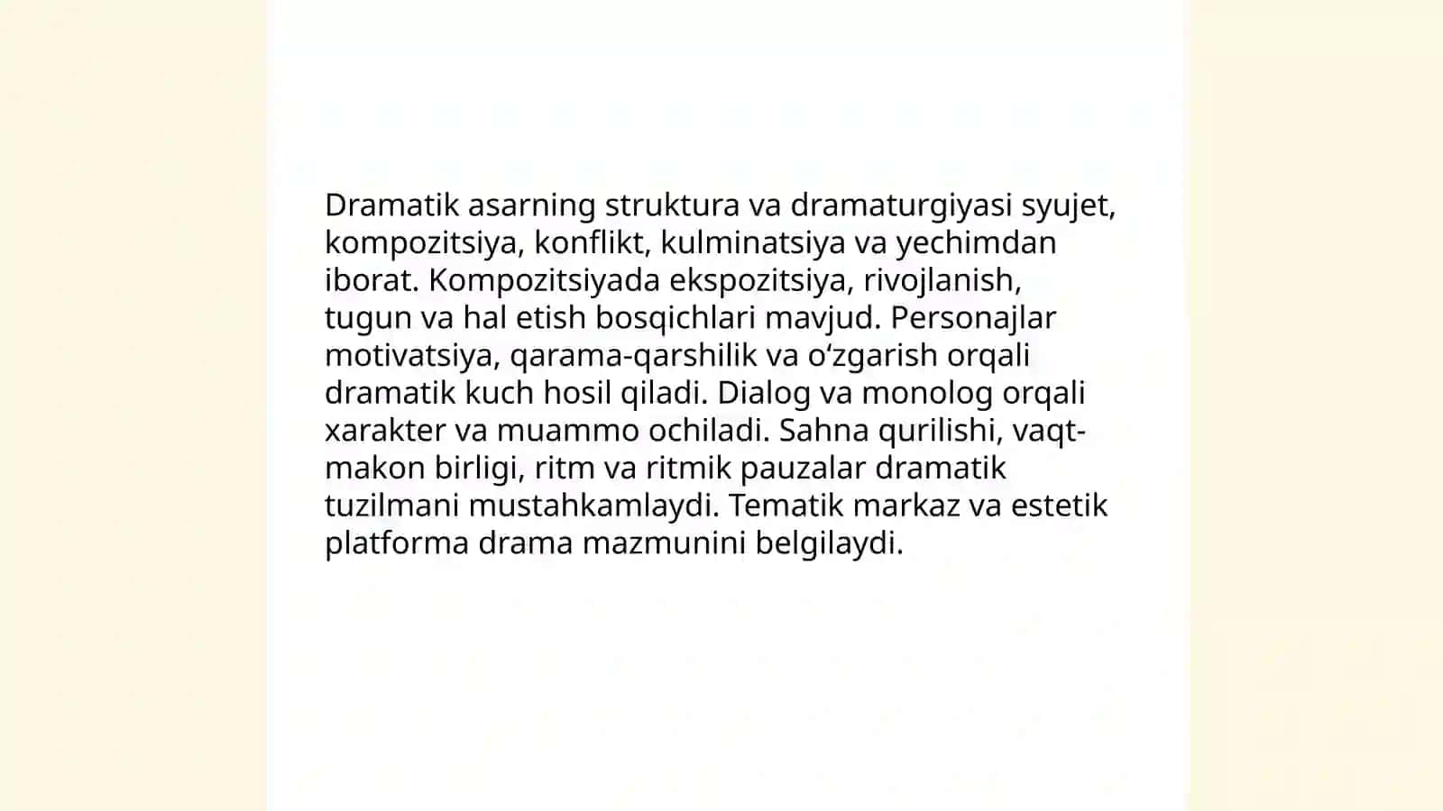 Drammatik asarlar va ularning tahlili 3