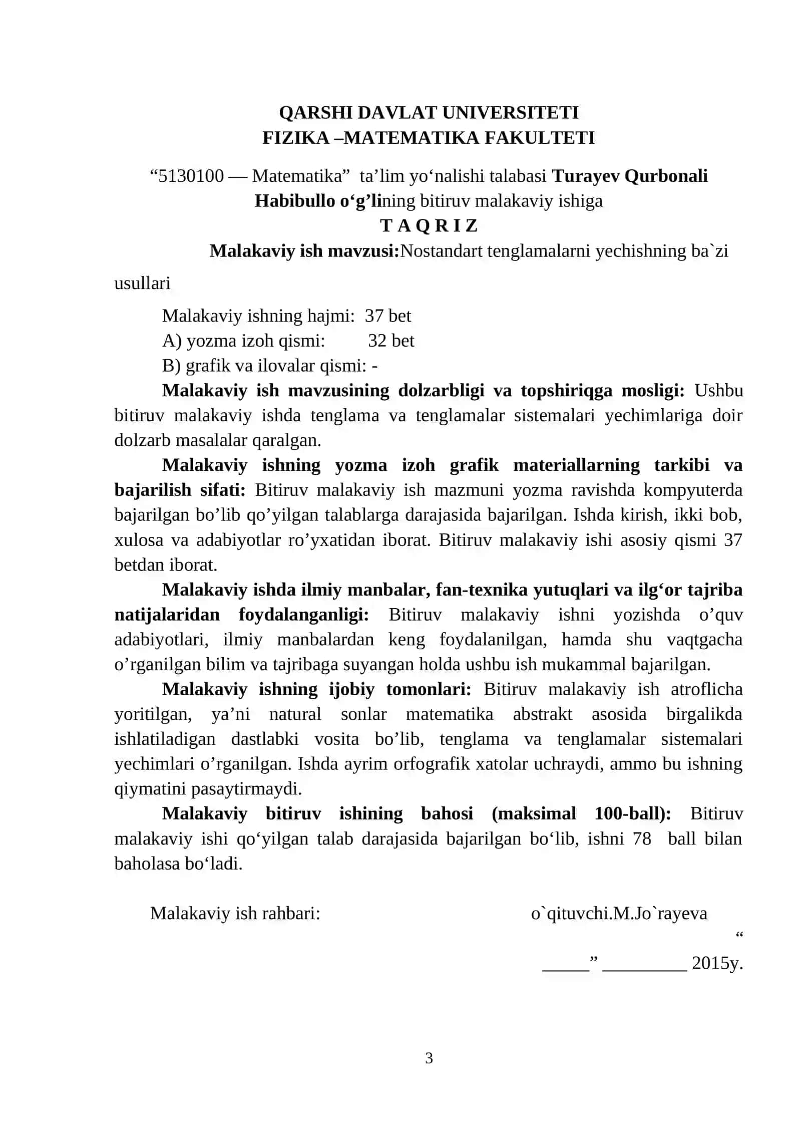 Nostandart tenglamalarni yechishning ba`zi usullari 3