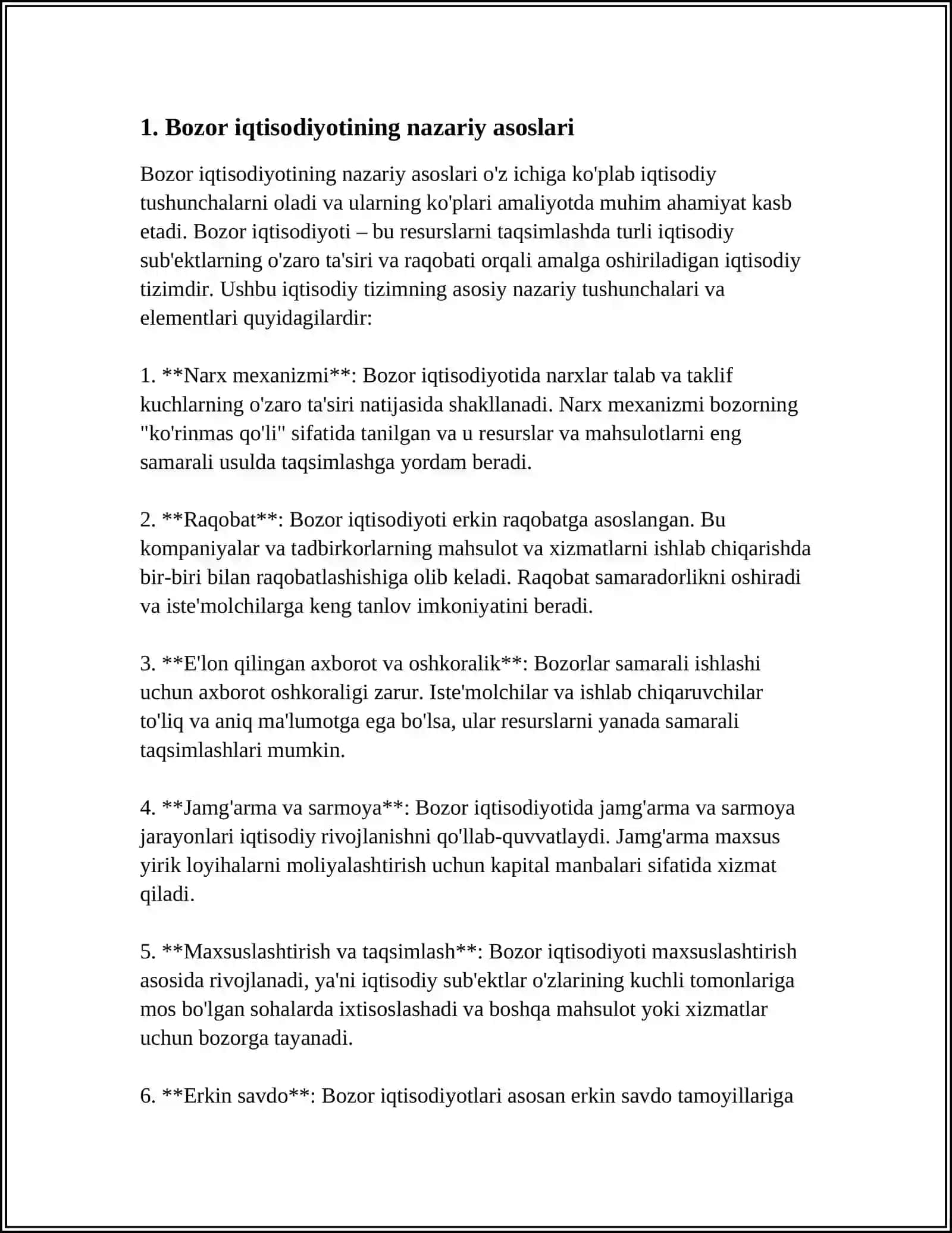 IQTISODIYOT NAZARIYASIDAN BOZOR IQTISODIYOTIGA OʻTISH DAVRI 3