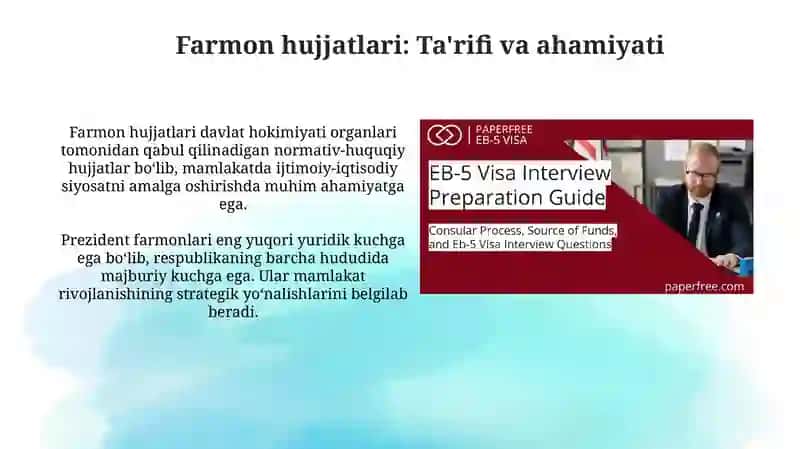 Farmoyish hujjatlari, tashkiliy hujjatlar va rasmiy xatlar 3