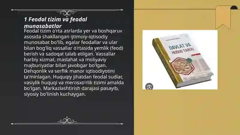 Feodal tizim va feodal munosabatlar 3