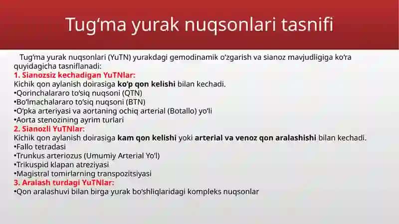 Tug‘ma yurak nuqsonlari (YuTN) 3
